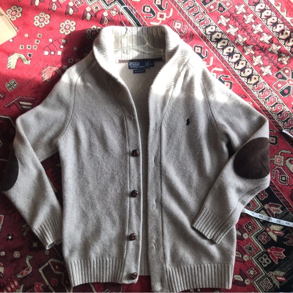 Polo Ralph Lauren 100% Lambswool shawl Cardigan - Picture 7 of 10